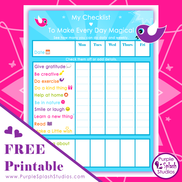 Free Printable for Families or Kids: Checklist to Make Every Day Happy