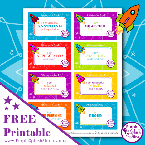 Free Printable for Families or Kids: Affirmation Cards to Build Self-Esteem