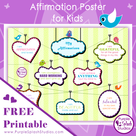 Free Printable for Families or Kids: Affirmation Poster
