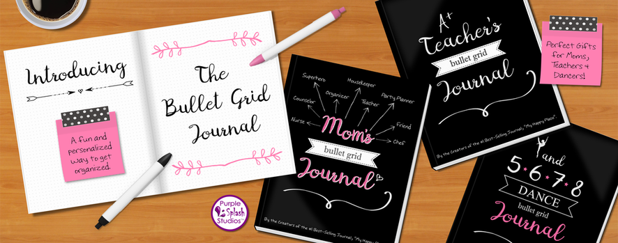 Bullet Grid Journals- Notebook with dot Grid pages for calendars, to-do and more. Great for Moms, Teachers, Dancers and More
